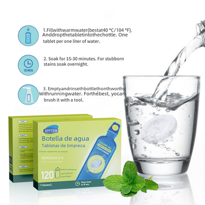 Oxygen-Powered Bottle Cleaning Effervescent Tablets